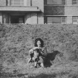 Naomi outside barracks