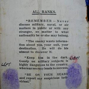 Pay book inside cover