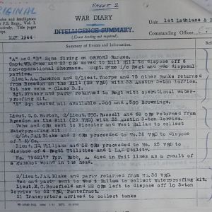 029 May 44 Regt WD Sheet 2