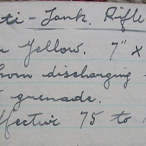 No 68 Anti-Tank Rifle Grenade notes