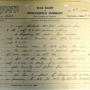 8th Bn The Kings Royal Rifle Corps (Queen Victoria’s Rifles).  War Diaries Jul-Dec 1944.