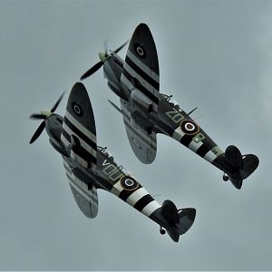 Pair of Spitfires at Duxford Air Museum - June 2019