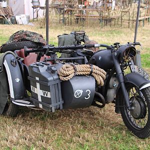 German BMW WW2  Motorbike & Sidecar